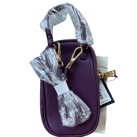 NWT Badgley Mischka Phone Case Glam Vegan Leather Plum Purple Crossbody MSRP $59 - Picture 3 of 5